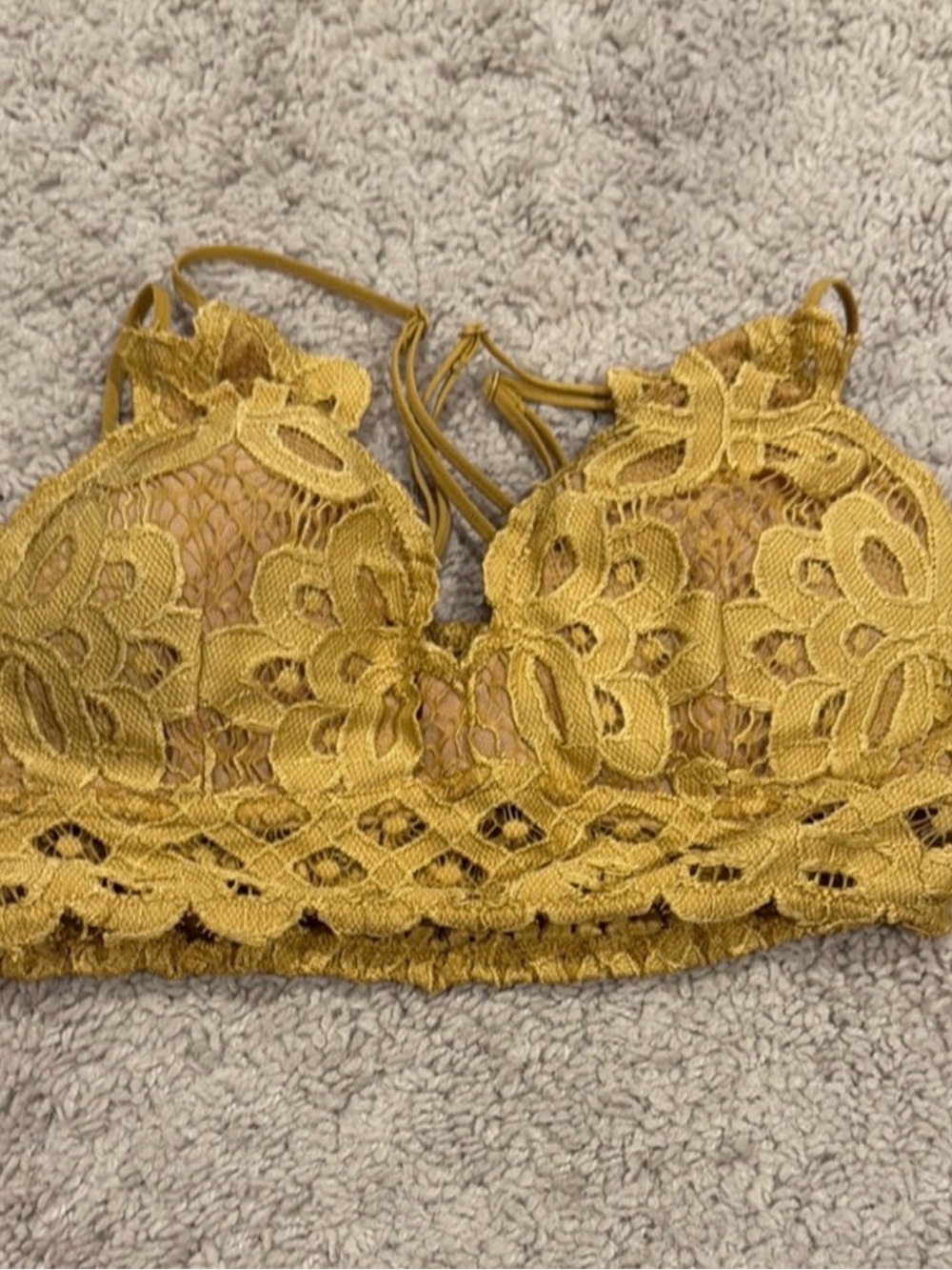 Lace Bralette in Mustard Yellow - Women's Intimates